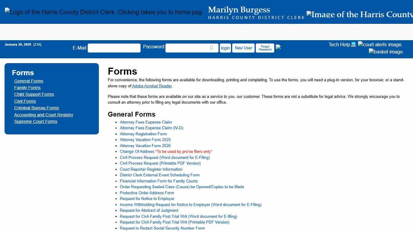 Office of Harris County District Clerk - Marilyn Burgess | Downloadable Forms