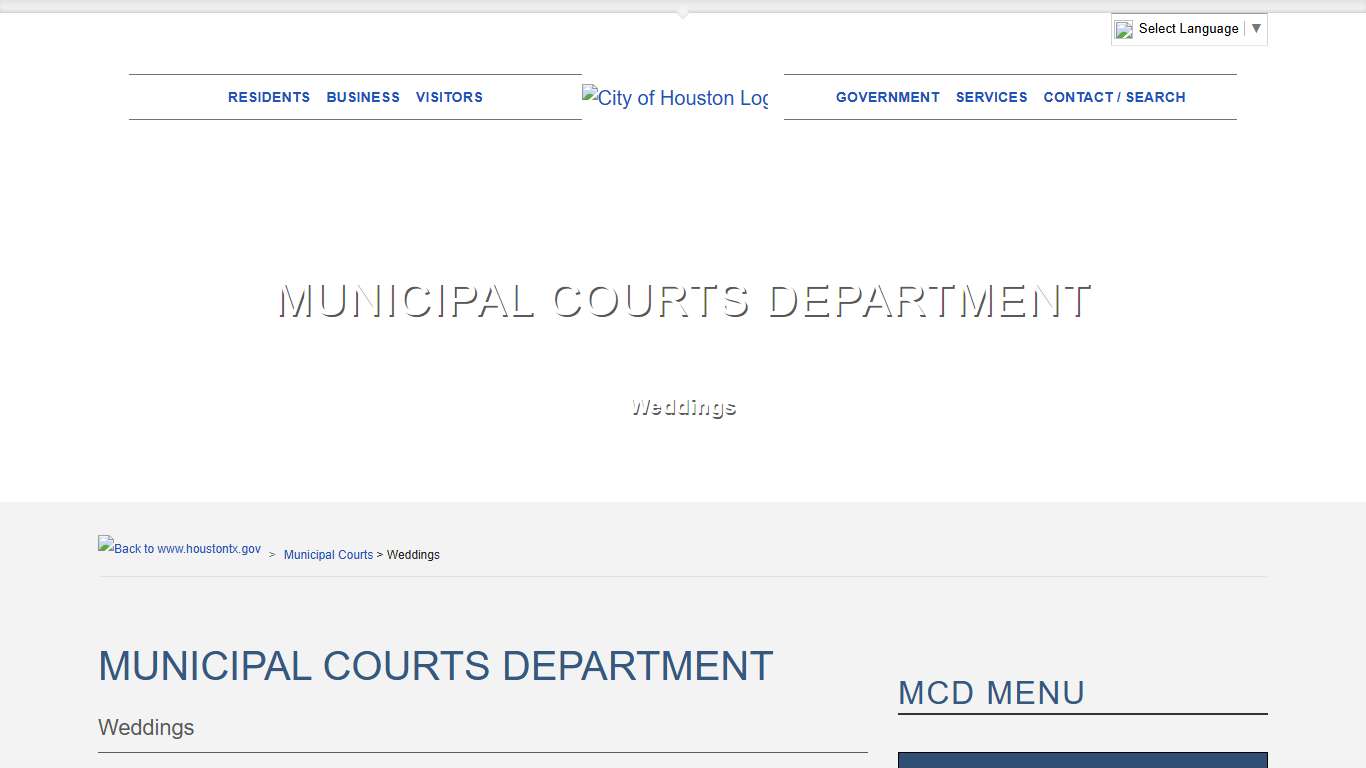 City of Houston Municipal Courts Department - Weddings