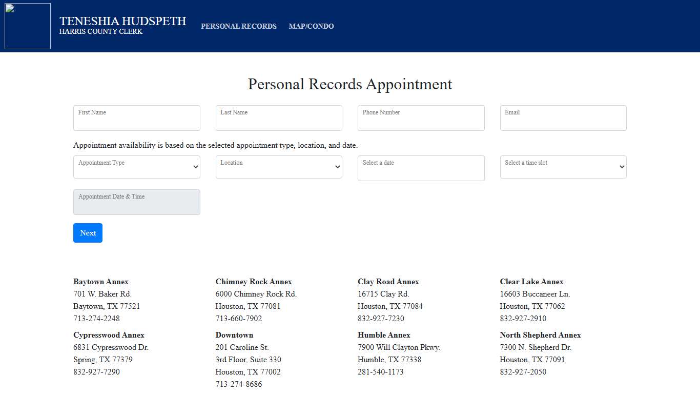 Reserve an Appointment - Harris County Clerk's Office